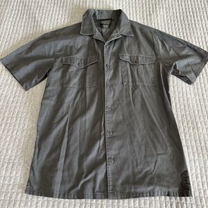 Harley-Davidson Men’s Gray Cotton Blend Short Sleeve Button-Up Shirt M